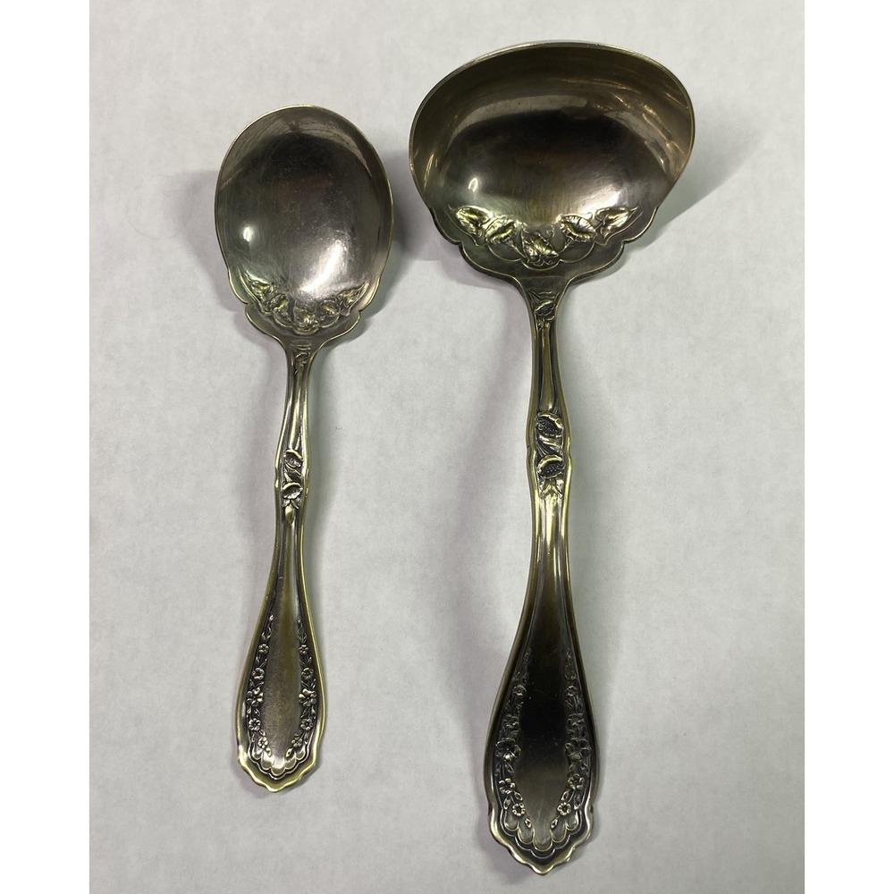 Oneida GALVESTON Stainless Steel Flatwear 2pc Gravy Ladle & Serving Spoon